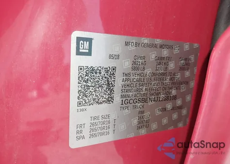 2018 Chevrolet Colorado Wt from USA, damaged, VIN 1GCGSBEN4J1288108